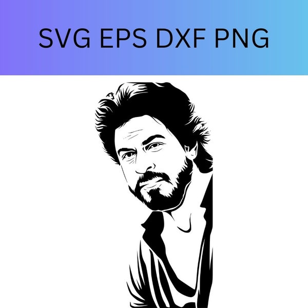 SRK Vector Cut file for Cricut, Silhouette, Png Eps Dxf, Decal, Sticker, Vinyl, Pin, Cup, Shah Rukh Khan cut files for silhouettes,