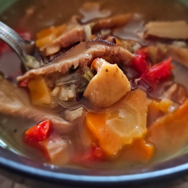 Mushroom & Vegetable Wild Rice Soup