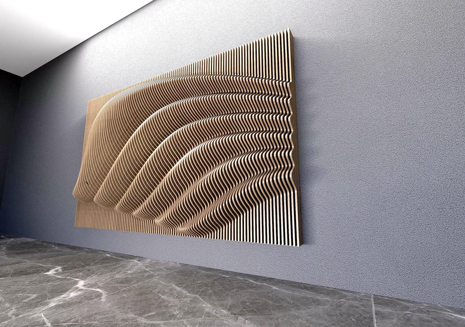 Wavy Wooden Wall Decor, Parametric Face Design (digital DXF File) - Etsy