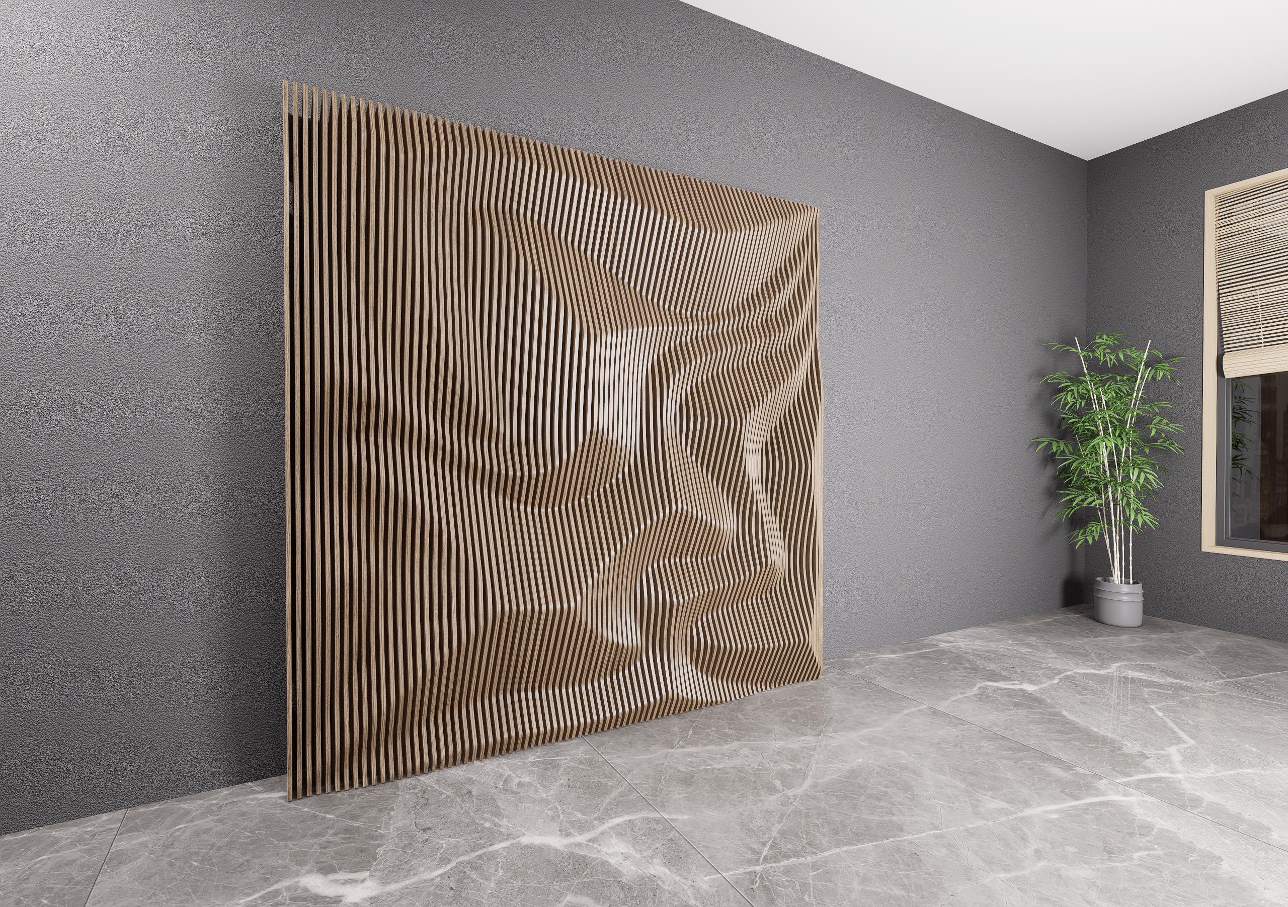 Wavy Wooden Wall Decor: Parametric Natilius Design (CNC DXF File) - Etsy