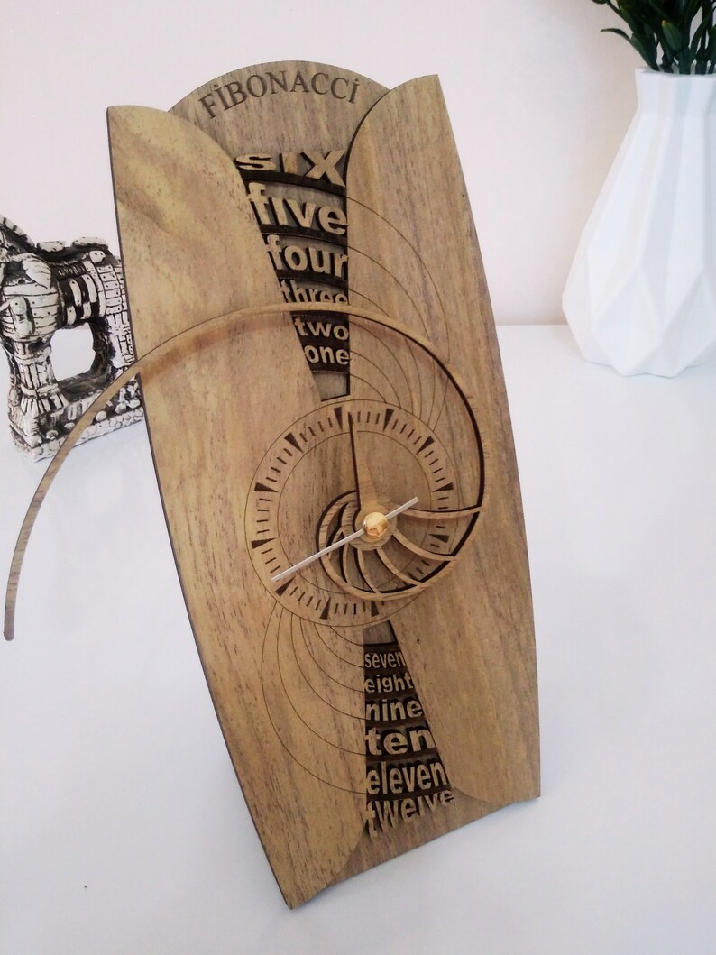 Fibonacci Desk Clockfibonacci Clock Montessori Clock Wood Etsy