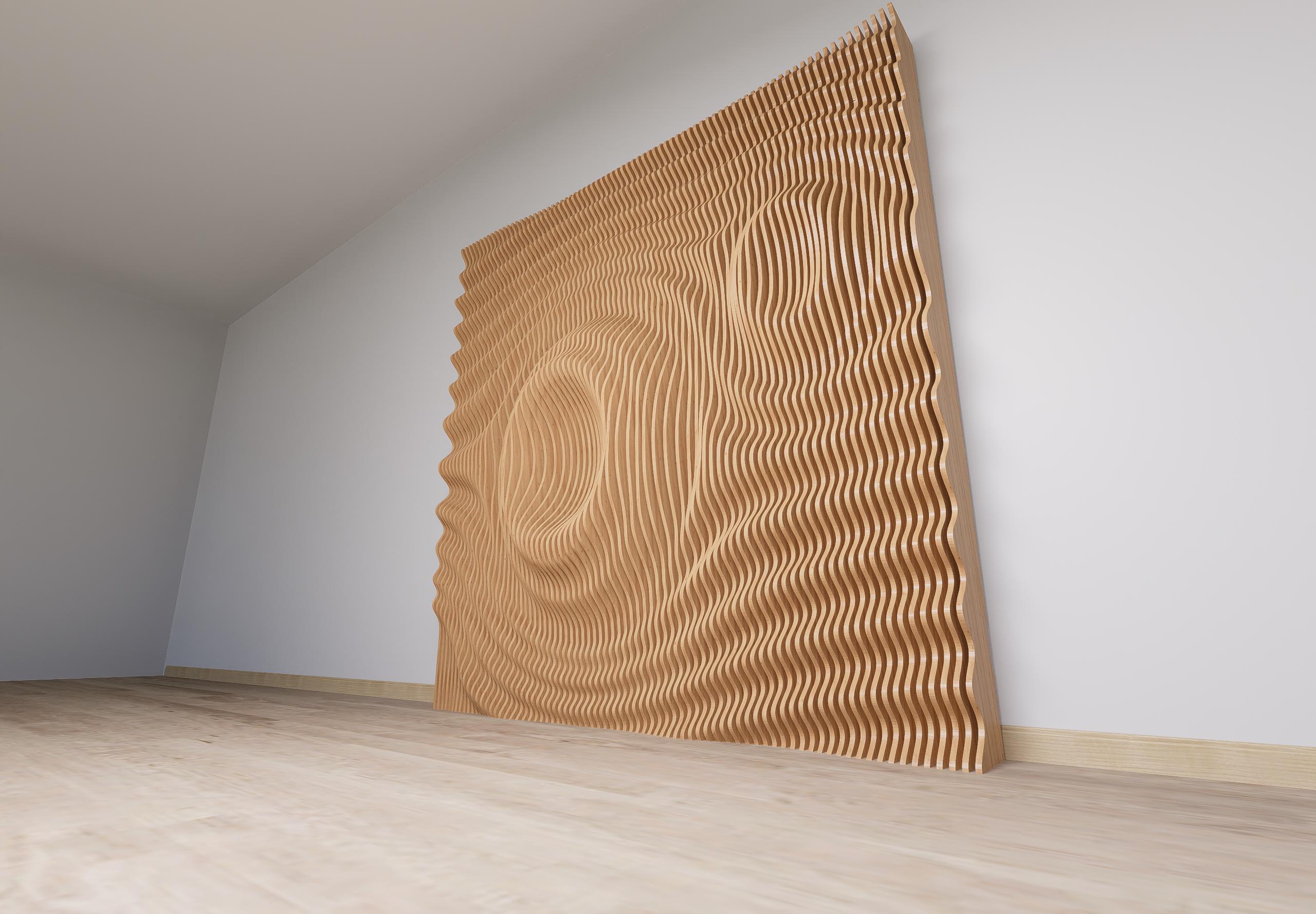 Parametric Wall Art/ Wavy Wooden Wall Decor / Face in Waves / Digital ...