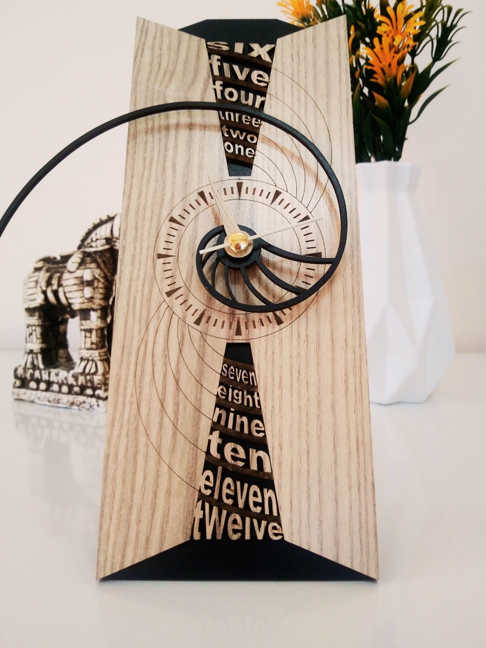 Fibonacci Desk Clockfibonacci Clock Montessori Clock Wood Etsy