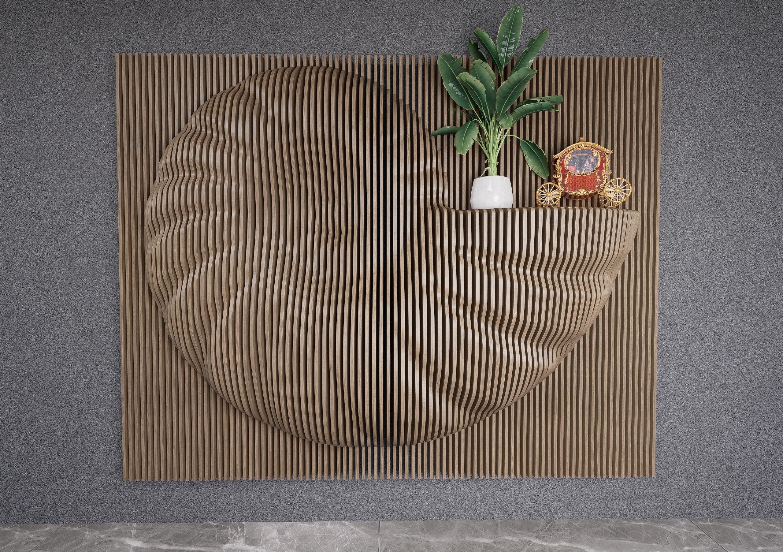 Wavy Wooden Wall Decor, Parametric Natilius Design (cnc/laser Cutting ...