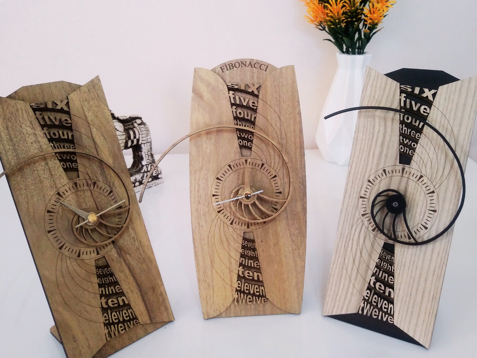 Fibonacci Desk Clockfibonacci Clock Montessori Clock Wood Etsy