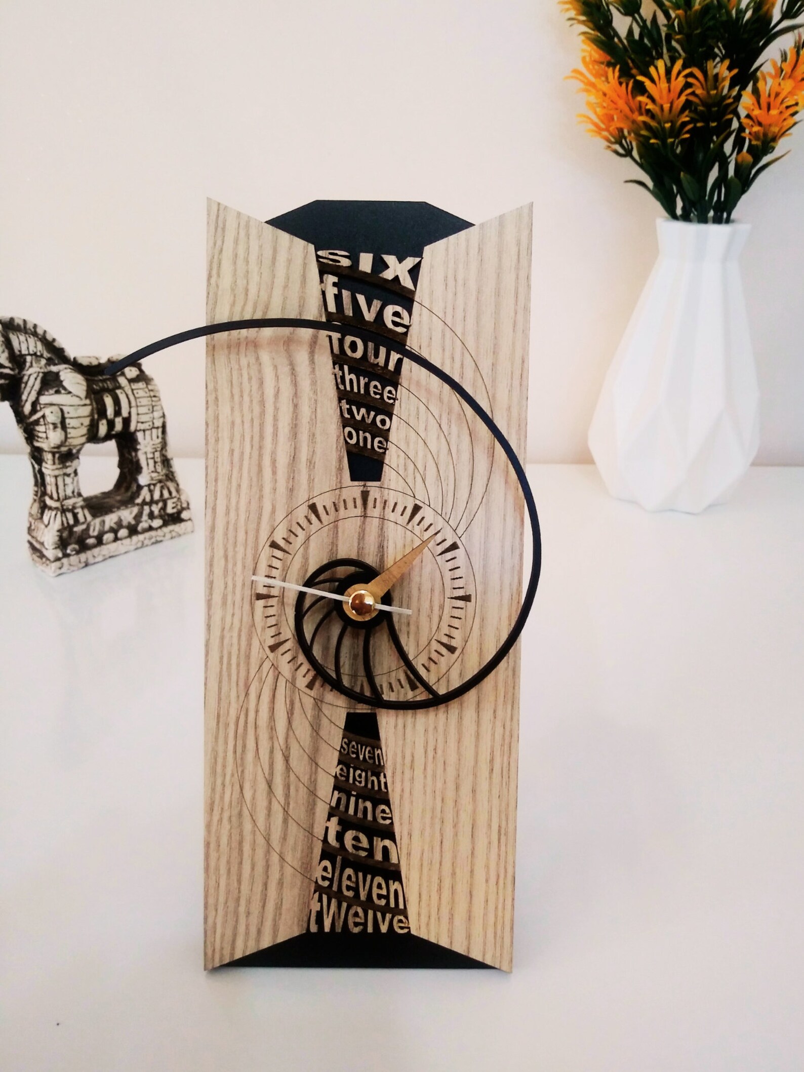 Fibonacci Desk Clockfibonacci Clock Montessori Clock Wood Etsy