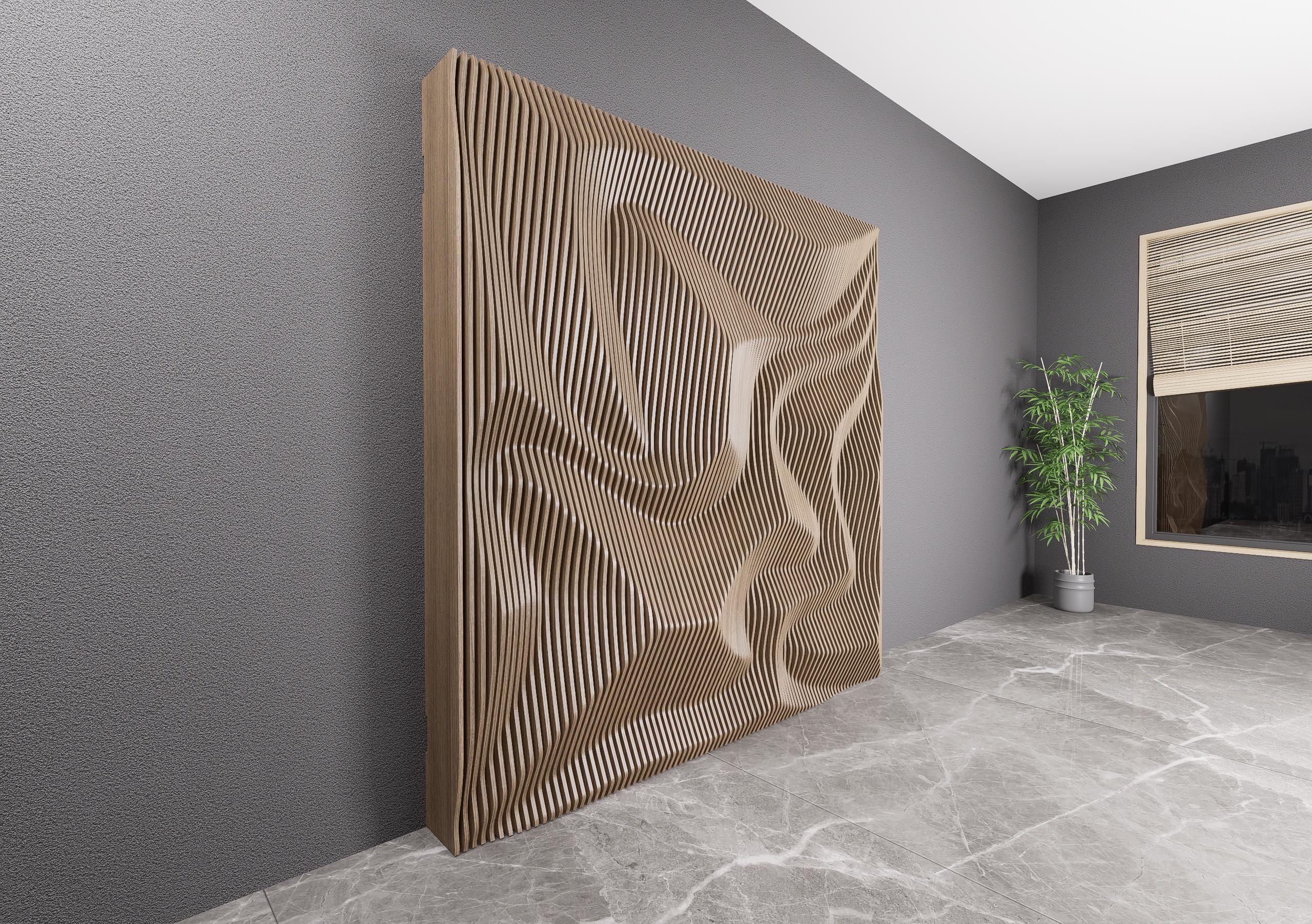 Wavy Wooden Wall Decor: Parametric Natilius Design (CNC DXF File) - Etsy
