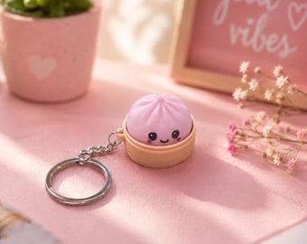 Kawaii Dumpling Clicker Keychain – Sensory Fidget Toy, Stress Relief Tool
