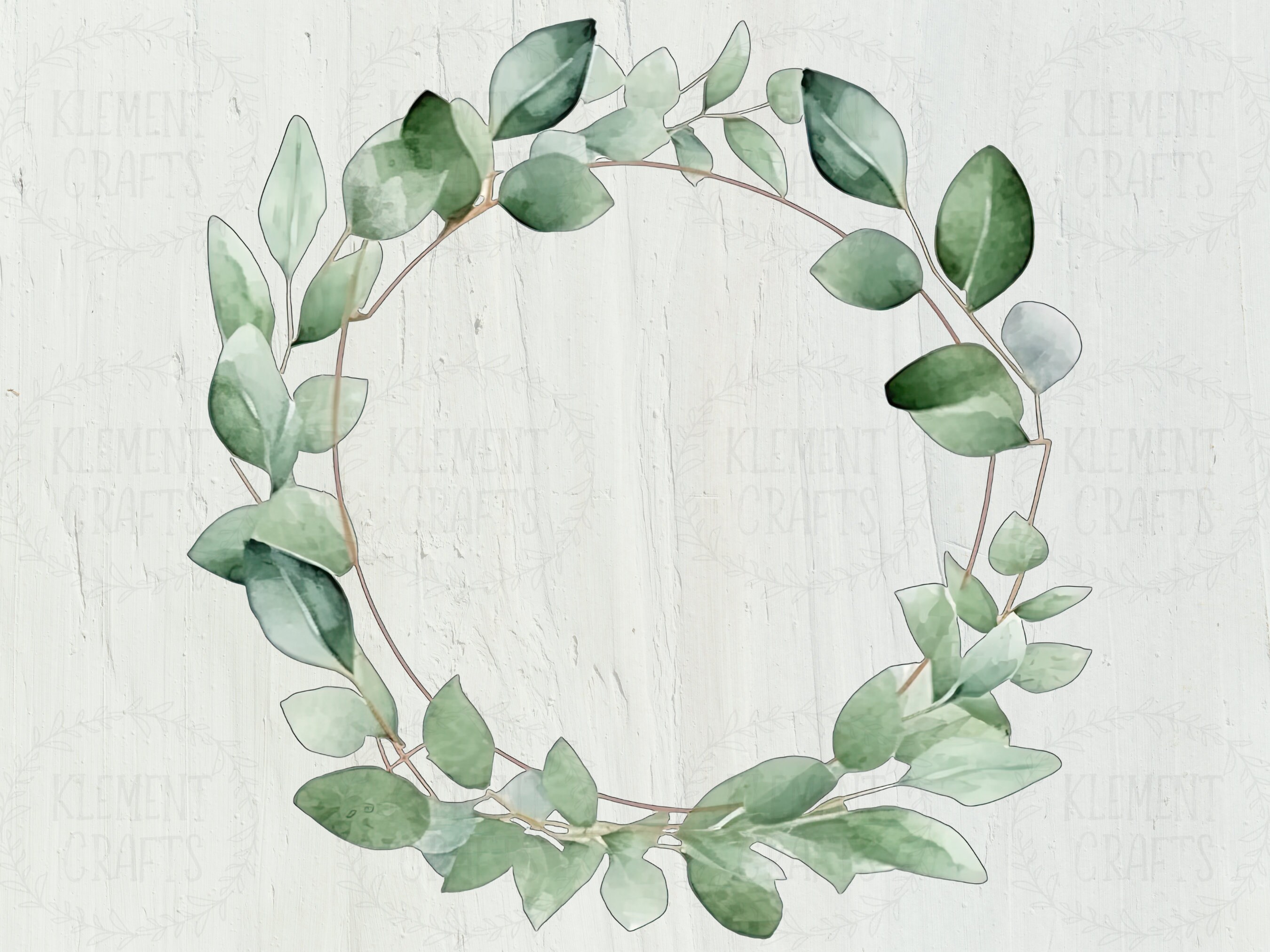 Eucalyptus Wreath Clip Art Pack 7 Designs Watercolor - Etsy