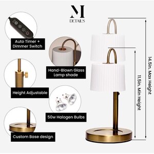 Dimmable Candle Warmer Lamp | Adjustable Height with Timer Function | Luxury Candle & Candle Warmer Gift Set | Coconut Wax Blend Candle image 2