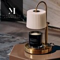 Candle Warmer with Adjustable Height, Dimmer, and Timer - Glass Candle Warmer Lamp- Brass Gold for Home Decor & Gifts by Malbella Essentials