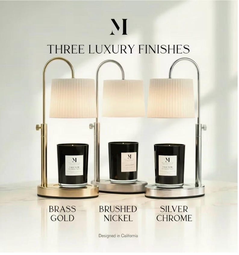 Dimmable Candle Warmer Lamp | Adjustable Height with Timer Function | Luxury Candle & Candle Warmer Gift Set | Coconut Wax Blend Candle image 4