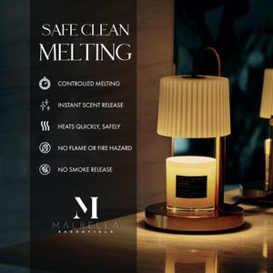 Dimmable Candle Warmer Lamp | Adjustable Height with Timer Function | Luxury Candle & Candle Warmer Gift Set | Coconut Wax Blend Candle image 5