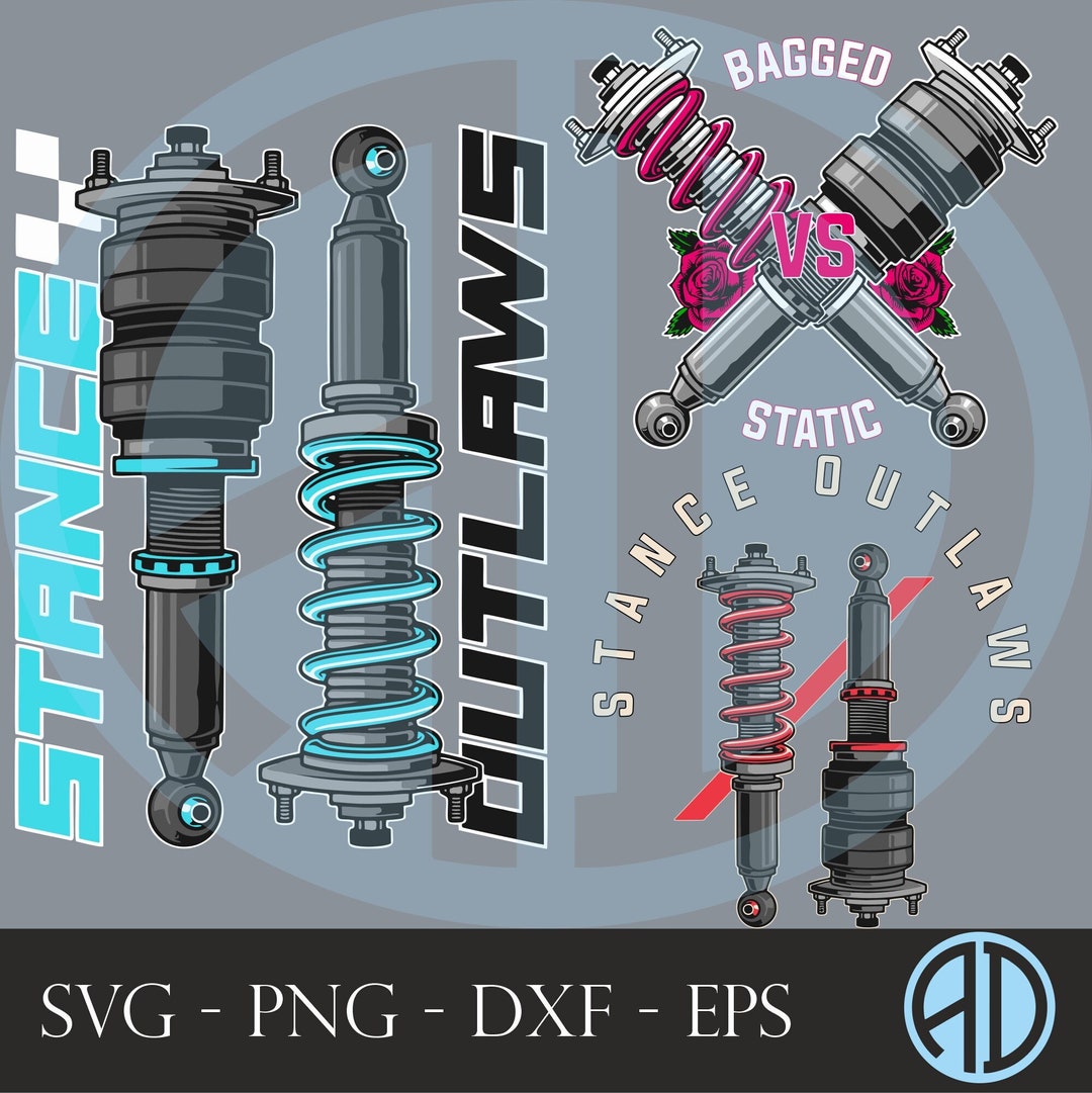 Static Coilover, Bagged Car Design, Jdm Car, Jdm Design Svg/png/aı Etsy