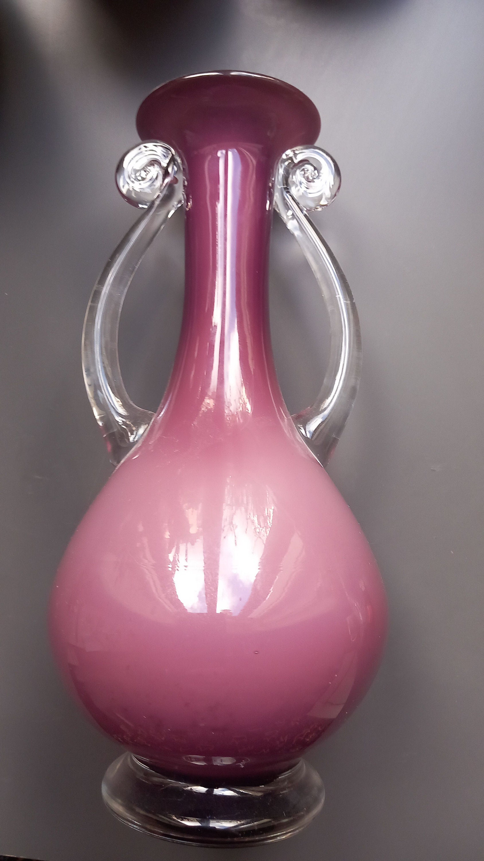Lot De 2 Luminaires Vintage - Vases Amphores En Verre Soufflé Sur Trépied (grand Et Petit)