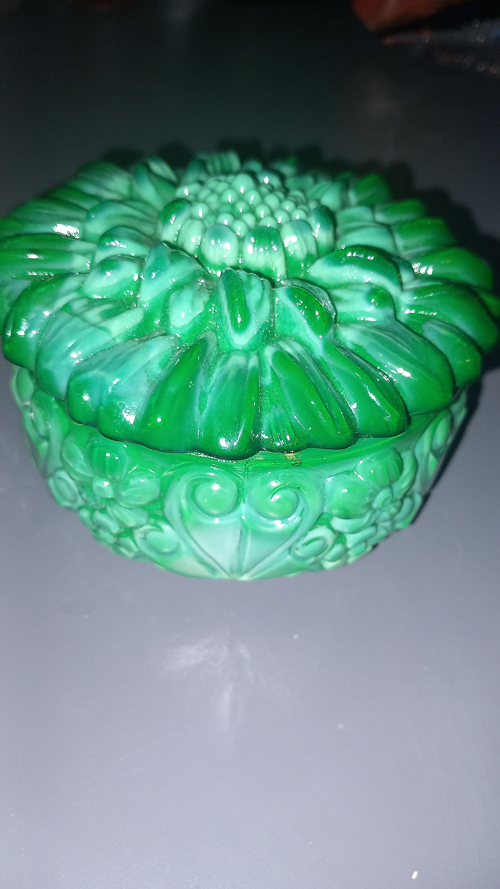 Charmonte Glass Paste Jewelry Box by Henrich Hoffman, Genuine Bohemian ...