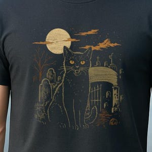 Vintage Black Cat Cemetery Shirt: Stephen King Pet Sematary Horror