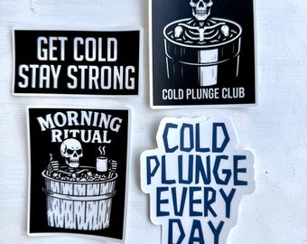 Cold Plunge Sticker Pack -  Skeleton Wellness – Waterproof Vinyl 4 pack