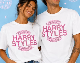 T-shirt geïnspireerd op Harry Styles, glitter holografisch concertshirt, oversized unisex, leuk cadeau voor popmuziekfans, esthetisch grafisch T-shirt, discostijl
