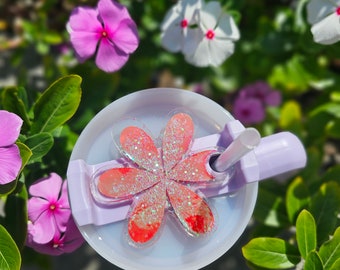 40oz Stanley Flower Shape Name Plate Topper