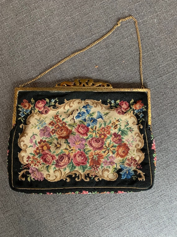 Classic Floral Tapestry Purse. One of a kind. - image 1