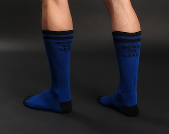 Leader Born To Lead Crew Socks (blue)