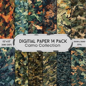 Camo Digital Pattern - Conception de camouflage personnalisée unique pour la mode, Camo Background, Accessoires & Home Decor - Téléchargement instantané