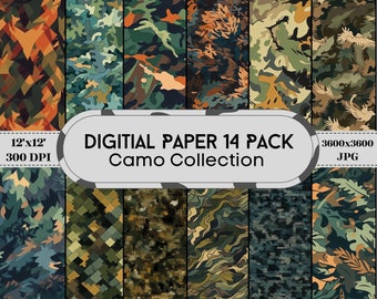 Camo Digital Pattern - Seamless Camouflage Designs (Instant Download)