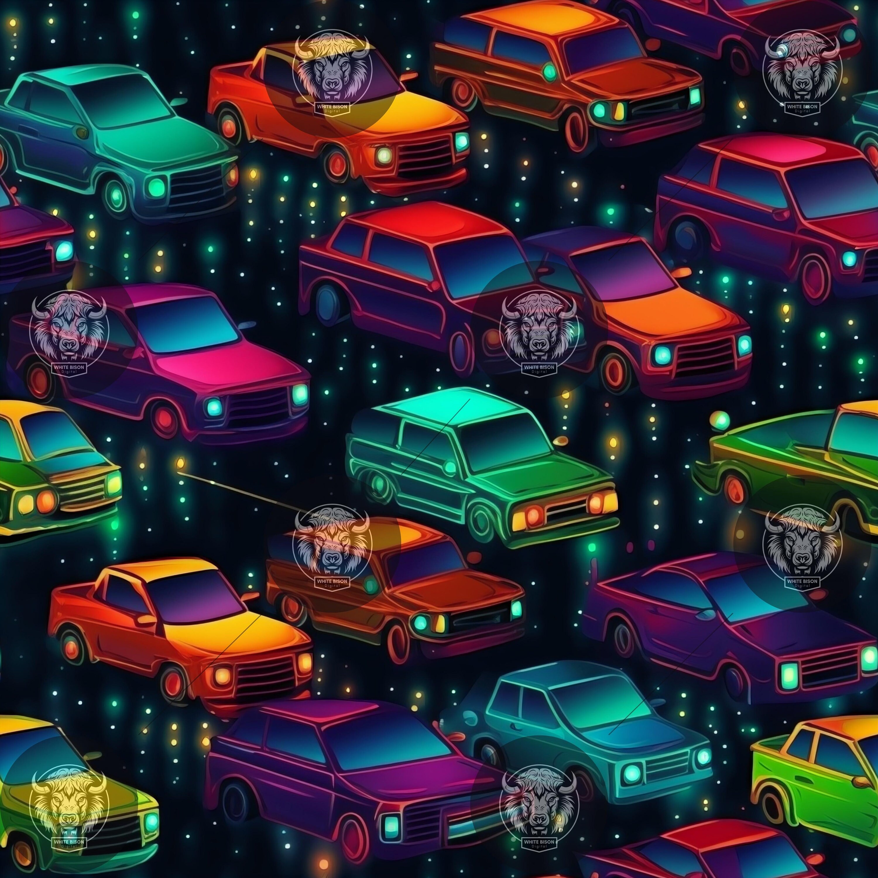 Random Patterns Car Vehicle-themed Digital Seamless Patterns Pack - Cars, Trucks, Buses ...