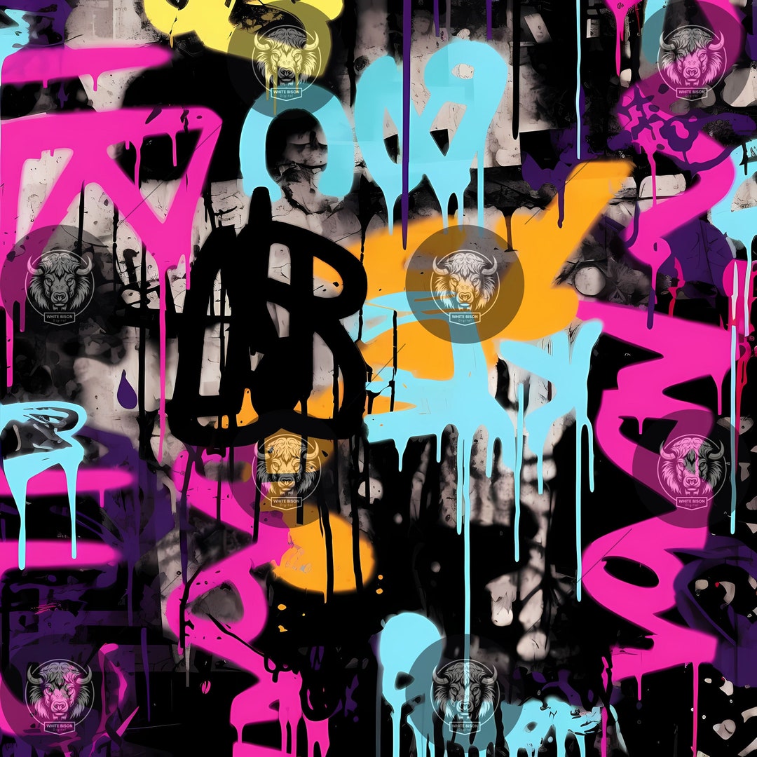 Abstract Graffiti Digital Pattern: Seamless Urban Art Design, JPG ...