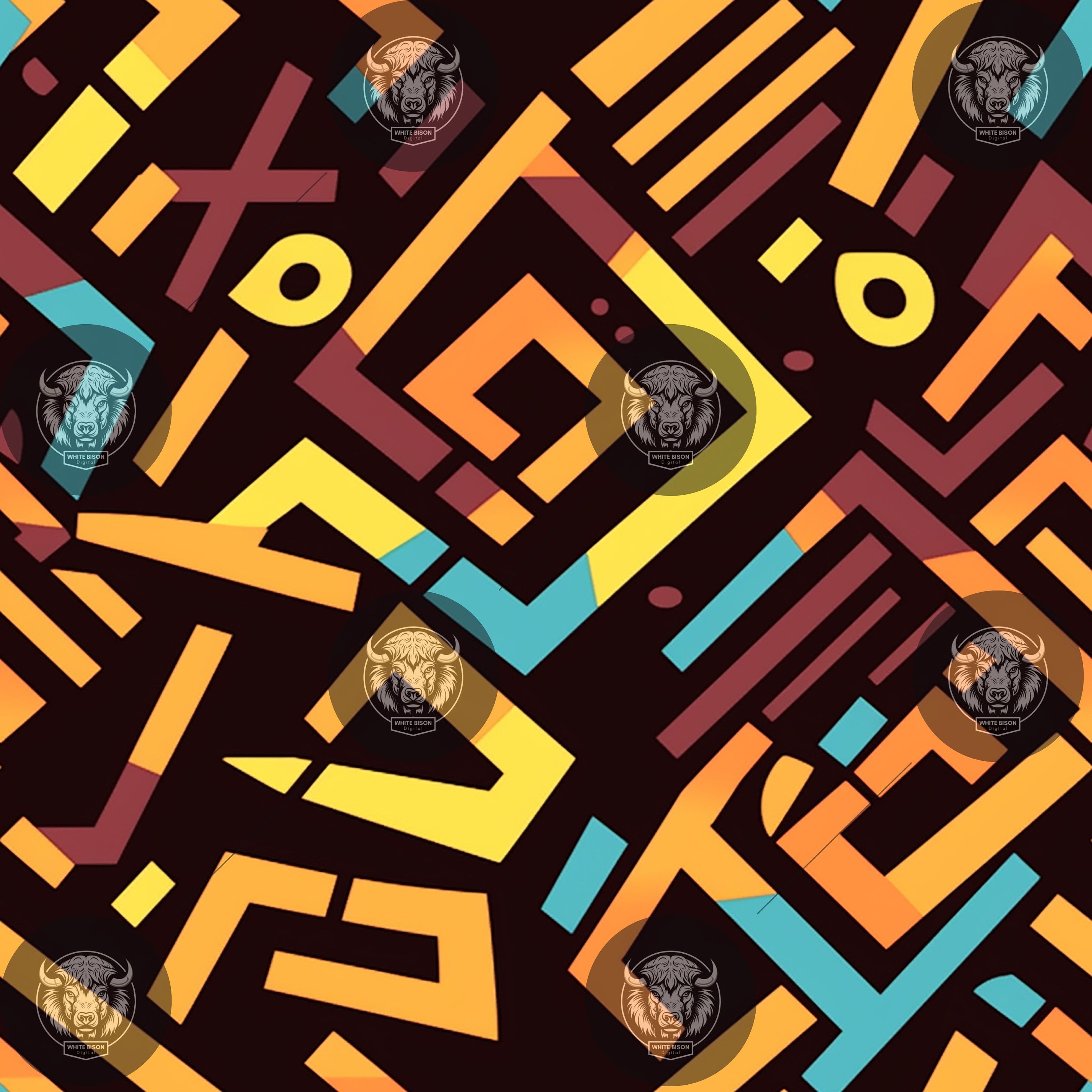 Geometric Graffiti Seamless Patterns: Urban Art, 14 JPG Designs ...