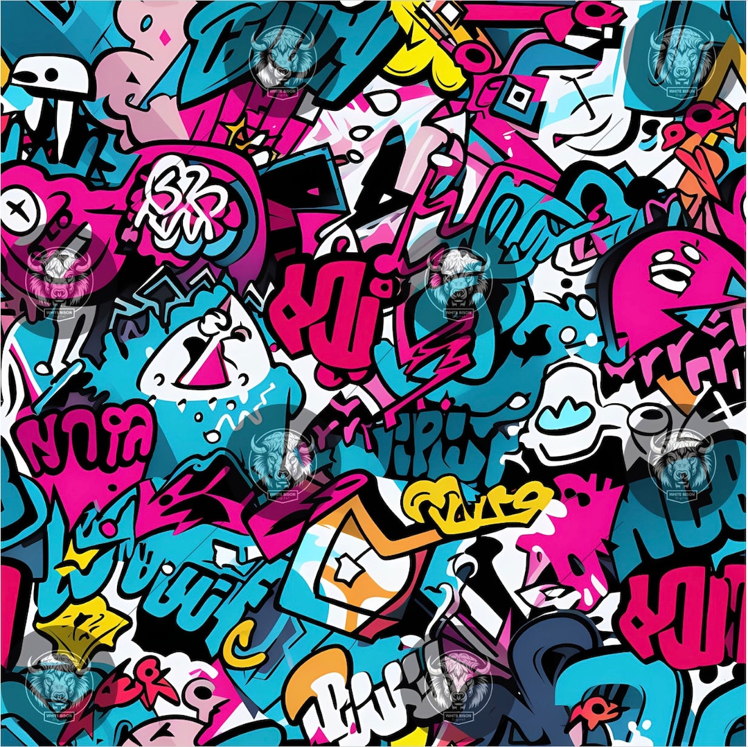 Vibrant Graffiti Street Art Pattern, Urban Style (digital Download) - Etsy
