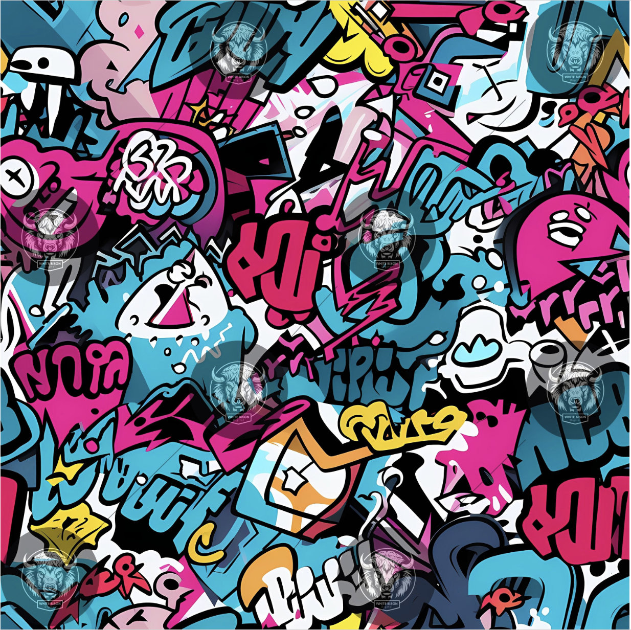 Vibrant Graffiti Street Art Pattern, Urban Style (digital Download) - Etsy