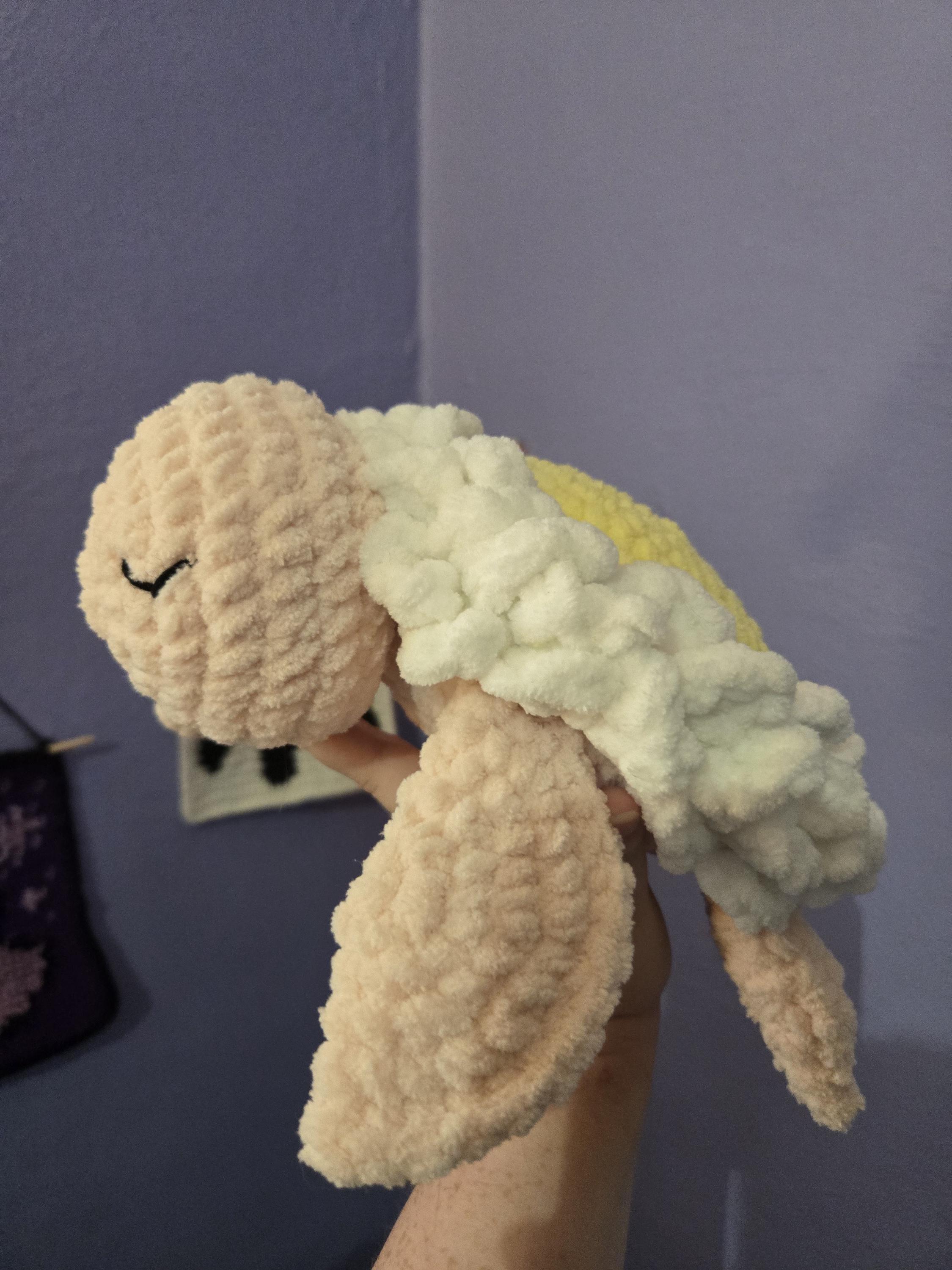 Flower Turtle Crochet, Amigurumi, Daisy Turtle, Gift, Present, Baby Pink Turtle, White Petals