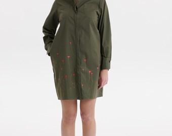 olive green safari dress Desert Dress Safari Safari / L main image 0