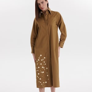 Cotton shirt dress, casual wear, universal size, cotton dress, all-season dress, loose dress, oversized dress.
