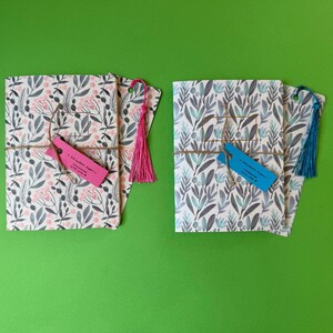 Idea regalo! Set coordinato fatto a mano personalizzabile - Quaderno bullet journal A6 & segnalibro abbinato