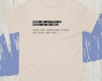 10 typer av människor binär t-shirt, rolig nördig programmerare t-shirt för nördar som älskar kod, programmerarhumor