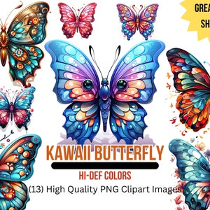 Schmetterlinge: Hi Def Kawaii Schmetterling Clipart | Frühling Grafiken PNG