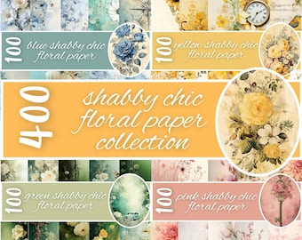 Colección de papel de diario basura digital Shabby Chic / Paquete enorme Shabby Chic / Big Bundle Shabby Journal / Papel de álbum de recortes
