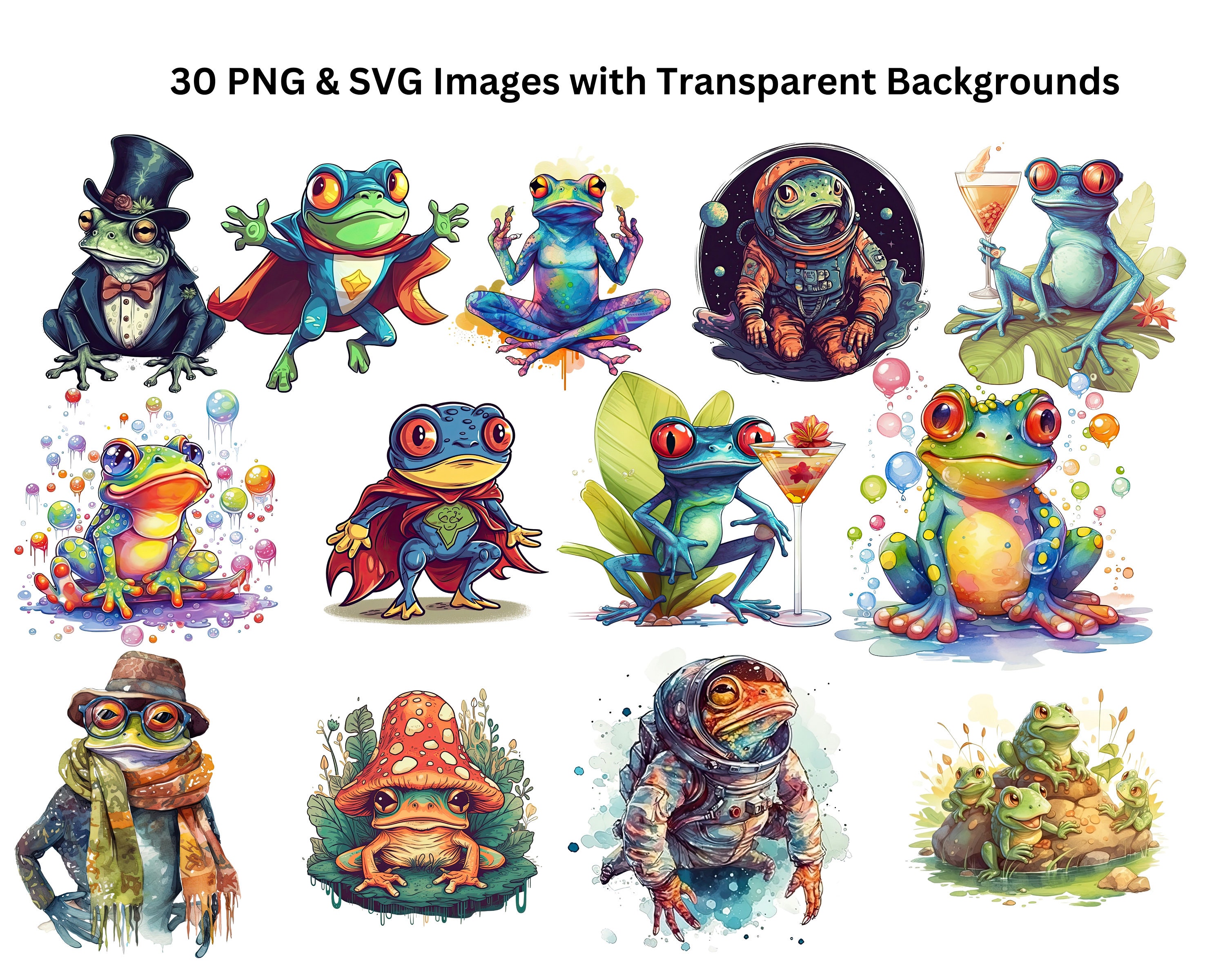 Funny Frogs SVG Frog PNG Frog Stickers Digital Digital Stickers - Etsy