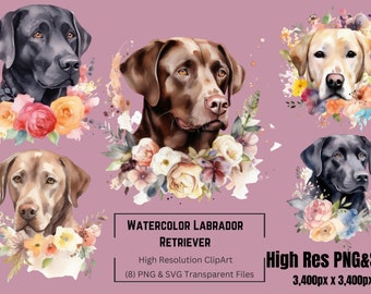 Watercolor Labs Clipart, Labrador clipart, Labrador SVG, PNG, SVG, Instant Download, labrador retriever