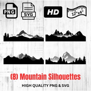 Mountain Silhouette SVG | Mountain PNG | Mountain Line | Mountain Clipart | Camping Clipart | Mountain SVG