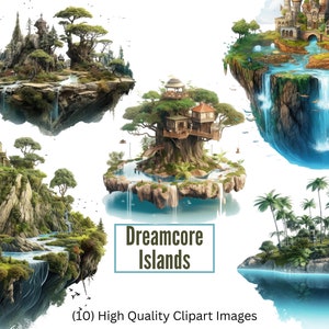 Fantasy Art Island Clipart Isola cascata Clipart Surreal Fantasy Art Clipart Isola galleggiante PNG Isola Art