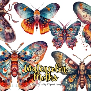 Aquarell Motten Clipart Motte Clipart mystisch png heidnisch png okkult png Schmetterling Clipart - Instant Download