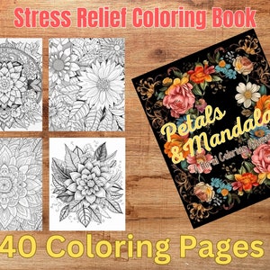 Relaxing Floral Designs Coloring Book | 30 Mandala Pages | Flower Art for Adults | Stress-Free Fantasy Coloring
