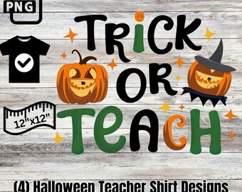 Kusliga söta Halloween-tröjor med sublimeringsdesign för lärare | Trick or Teach, liten monsterlärare