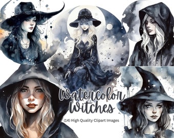 Watercolor Witches Clipart Witch SVG Occult PNG Pagan PNG Witchcraft Clipart Witch Clipart Witch png