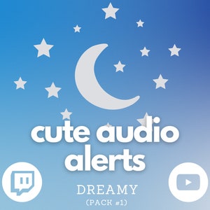 Cute Dreamy Minimal Twitch Sound Alerts for Streaming Pack #1 | Audio Alerts, Notifications, Transitions, Sound Effects, Youtube