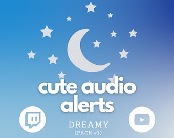 Cute Dreamy Minimal Twitch Sound Alerts for Streaming Pack #1 | Audio Alerts, Notifications, Transitions, Sound Effects, Youtube
